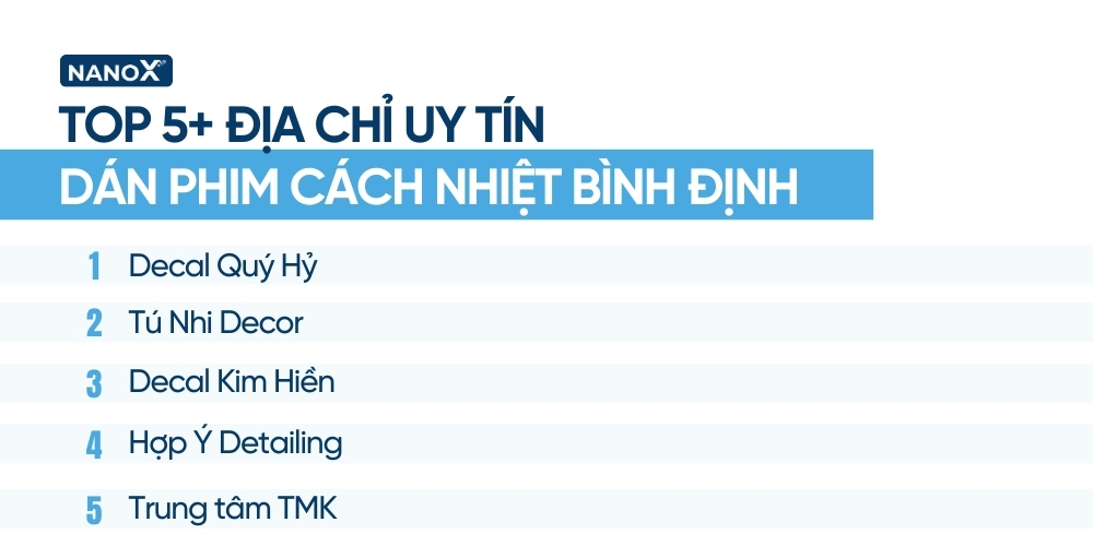 địa chỉ dán phim cách nhiệt tại Bình Định